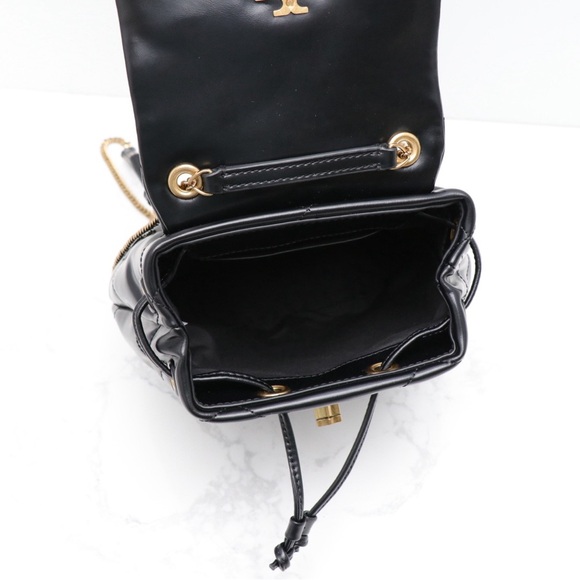 NEW TORY BURCH MINI KIRA DIAMOND QUILT BACKPACK Black main image 7
